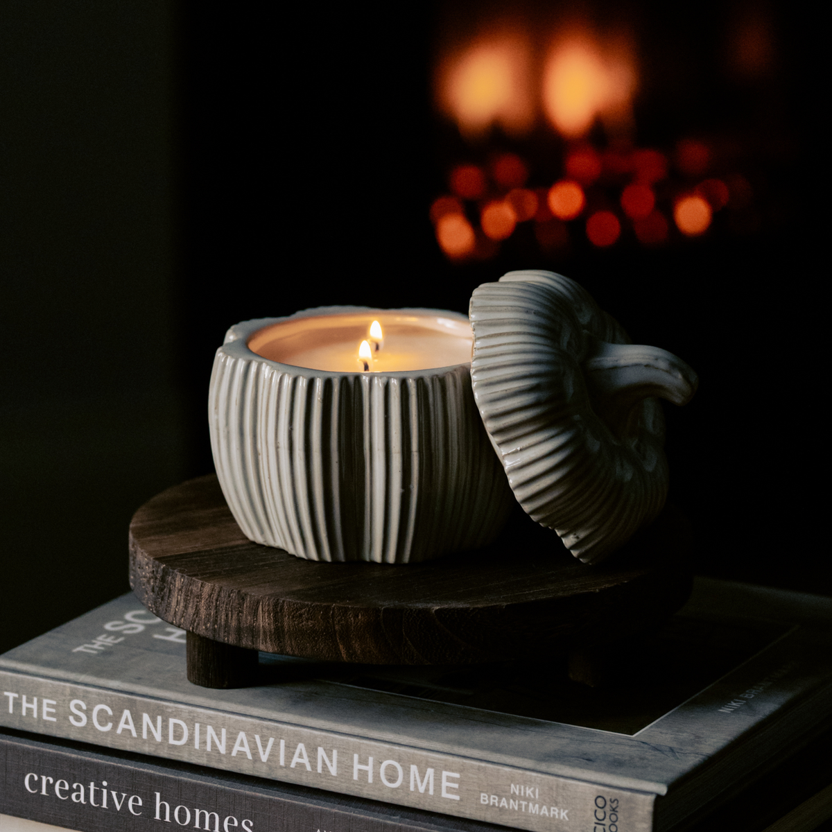 Ceramic Pumpkin Pie Candle