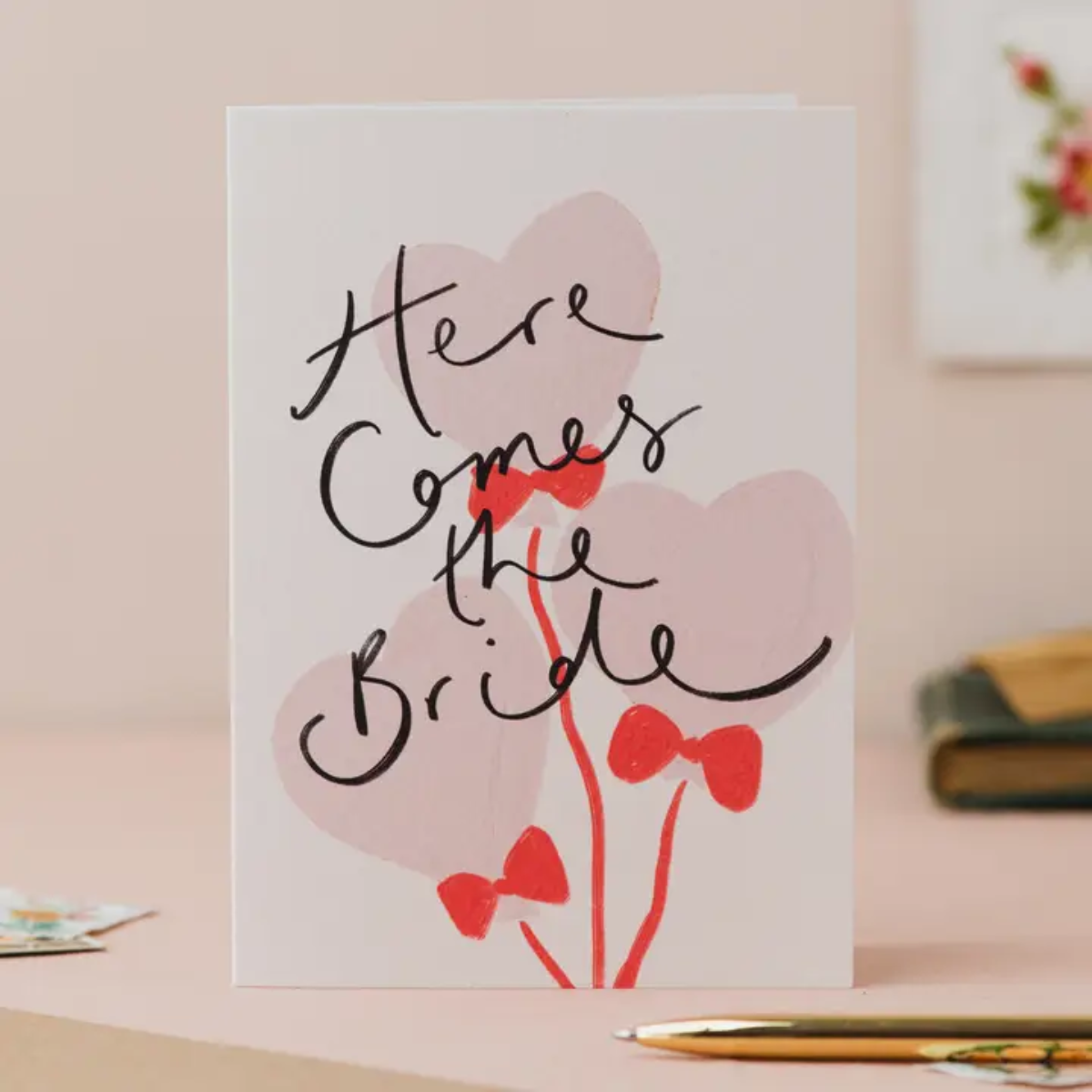 Here comes the bride greeting card oh squirrel