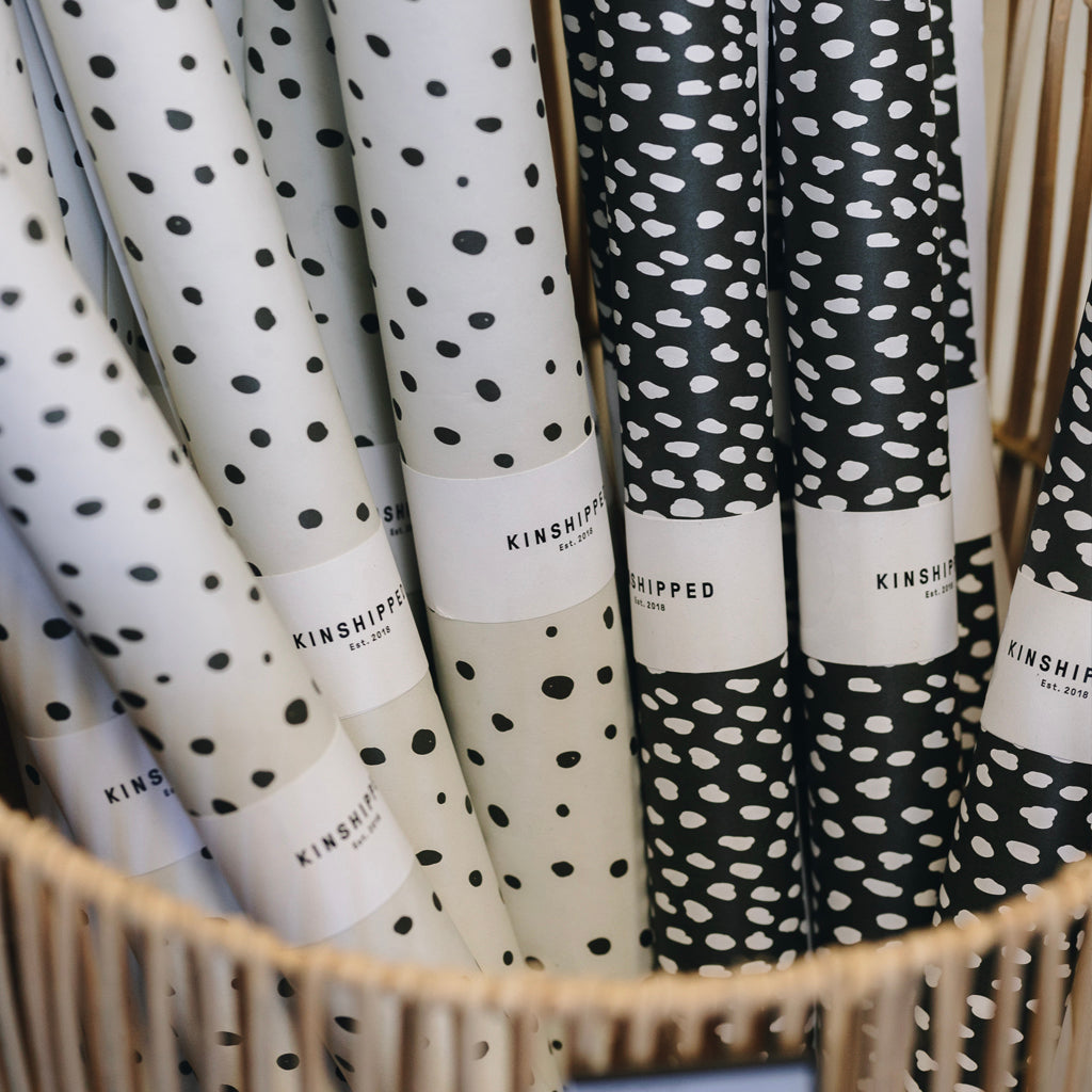 White Dash Gift Wrap Kinshipped