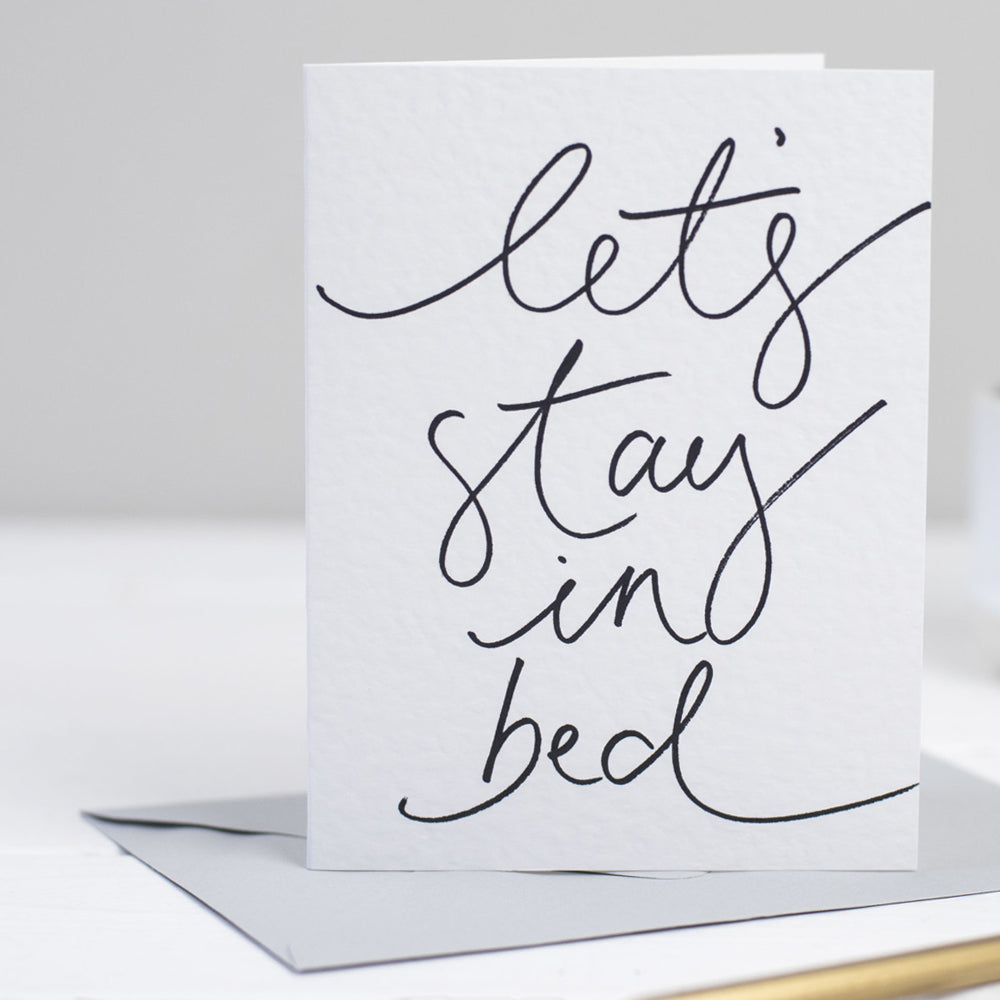 Let's Stay in Bed Oh Squirrel Greeting Card at Só Soy