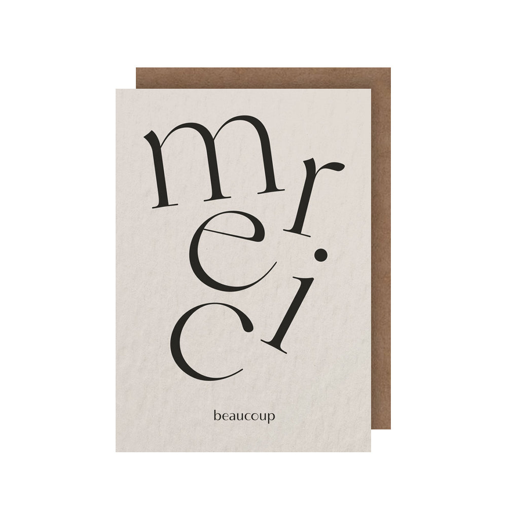 Merci Beaucoup Greeting Card by Kinshipped at Só Soy 