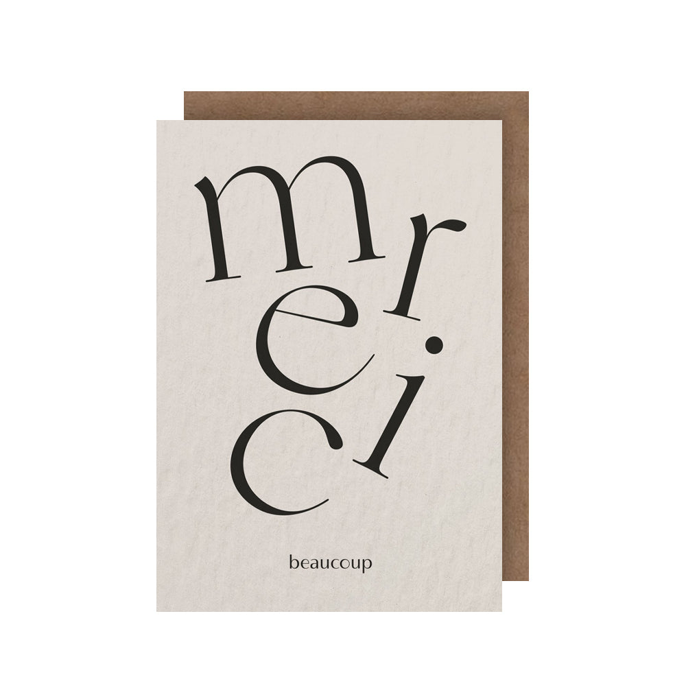 Merci Beaucoup Greeting Card by Kinshipped at Só Soy