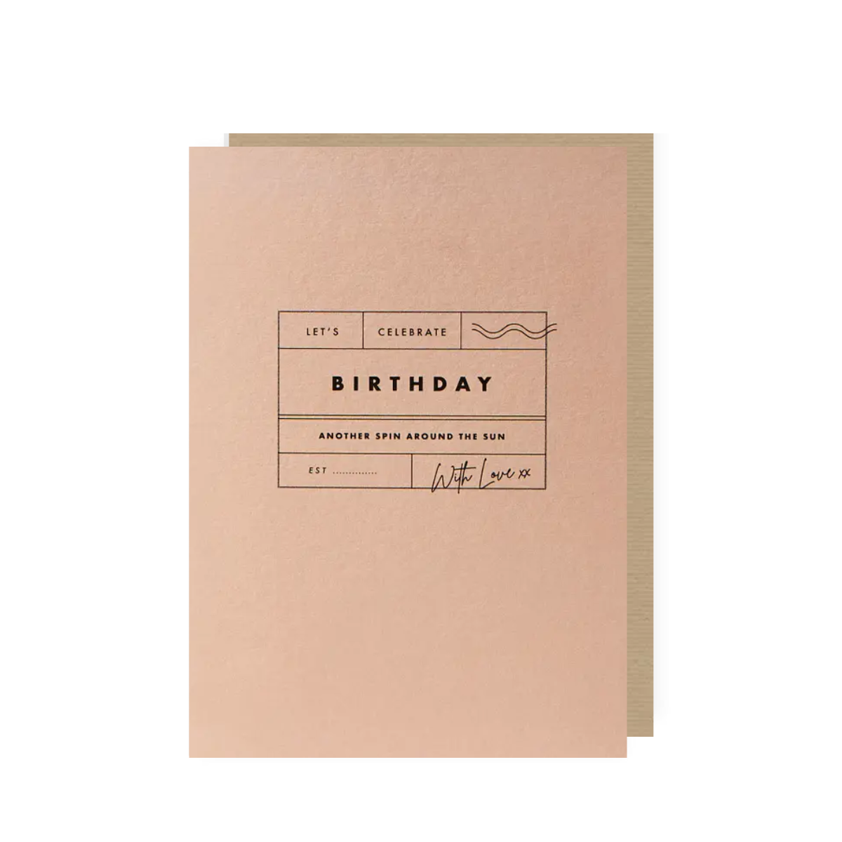 Katie Leamon Birthday Stamp Pink Card A6