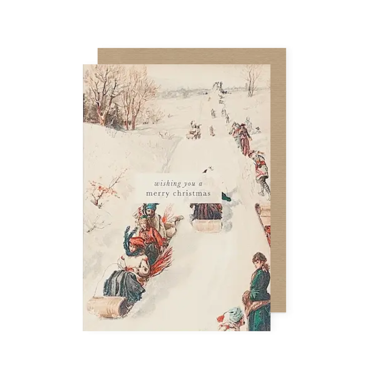 Mini A7 Katie Leamon Tobogganing Christmas Card