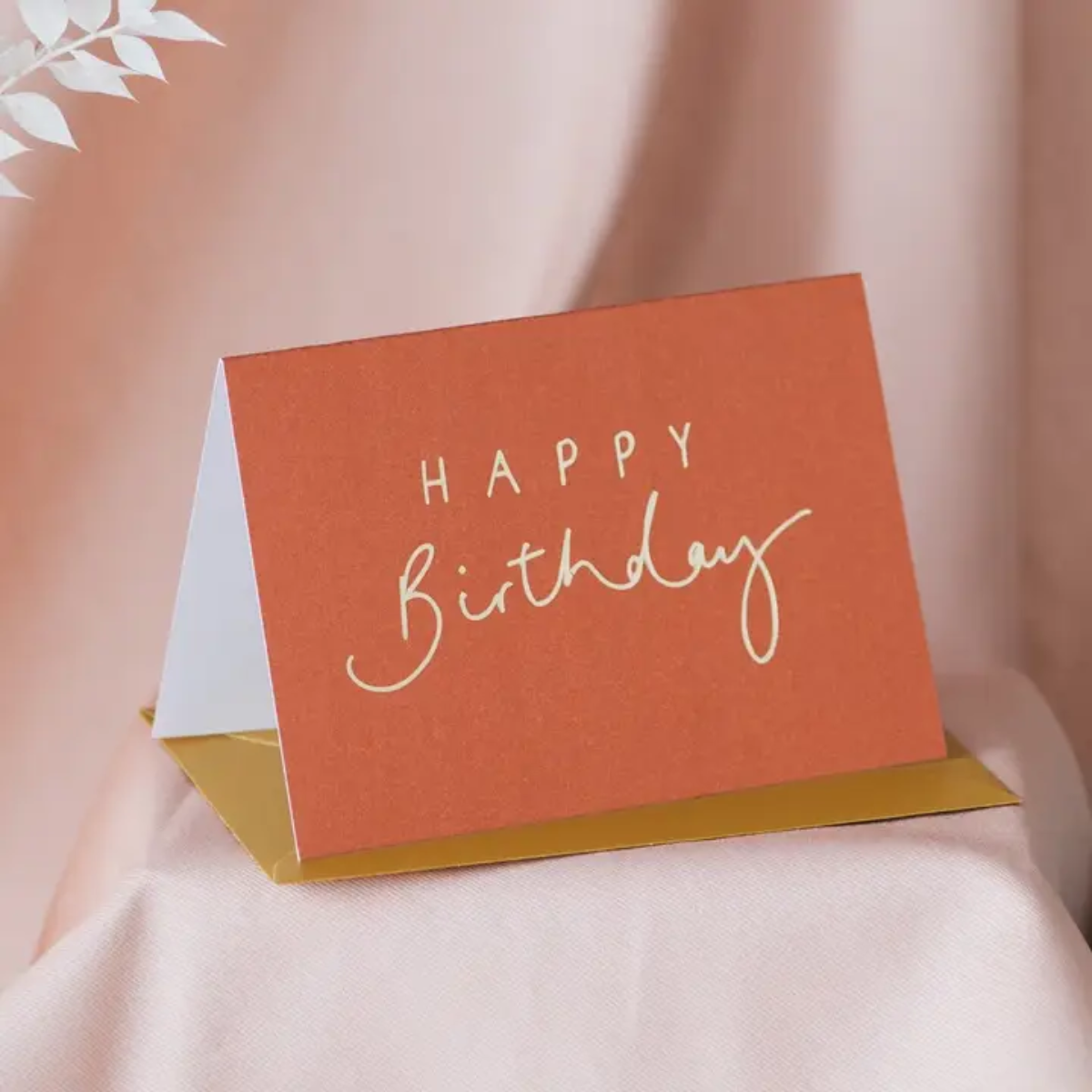 Orange Happy Birthday card by Oh Squirrel
