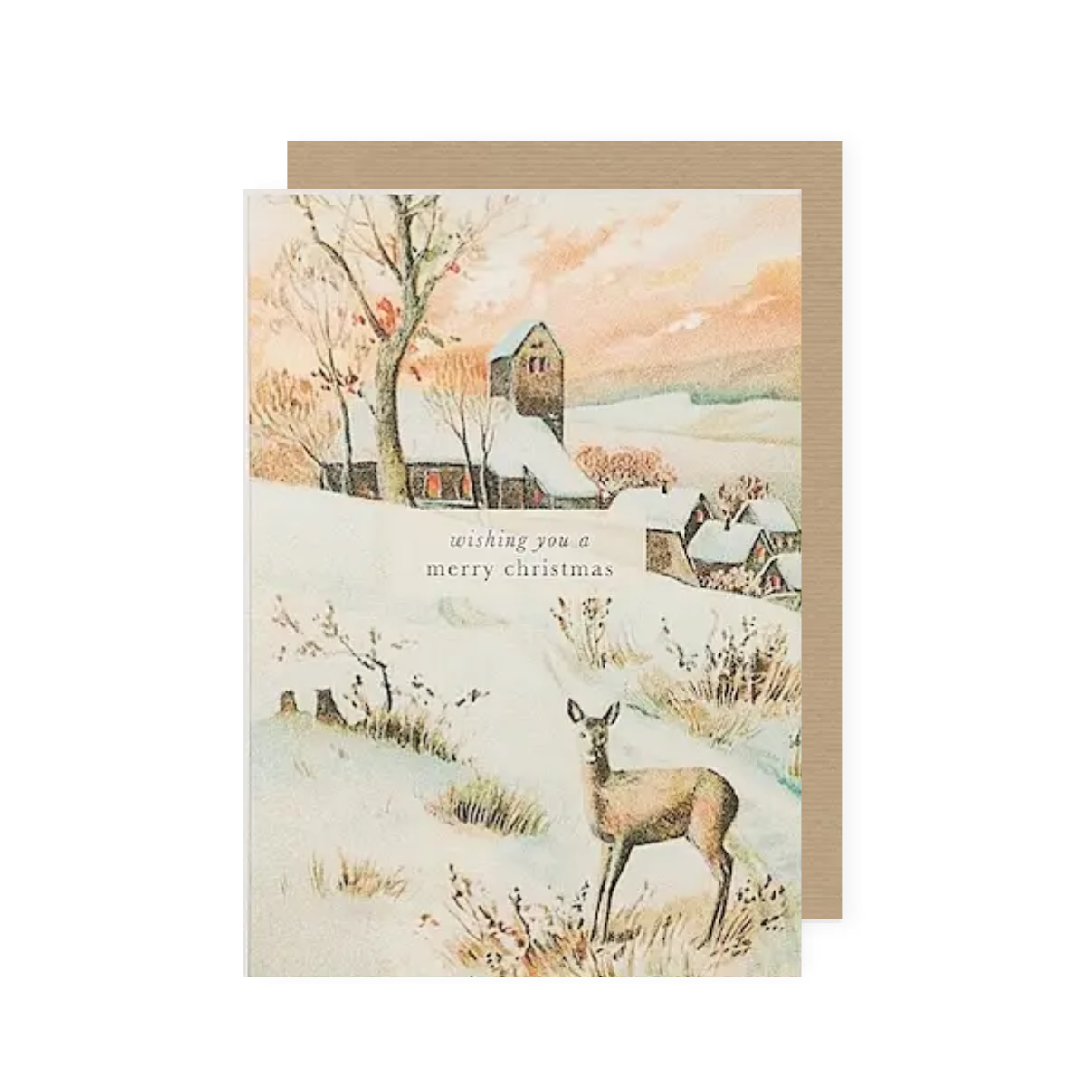 Katie Leamon Mini A7 Snow Village Christmas Card