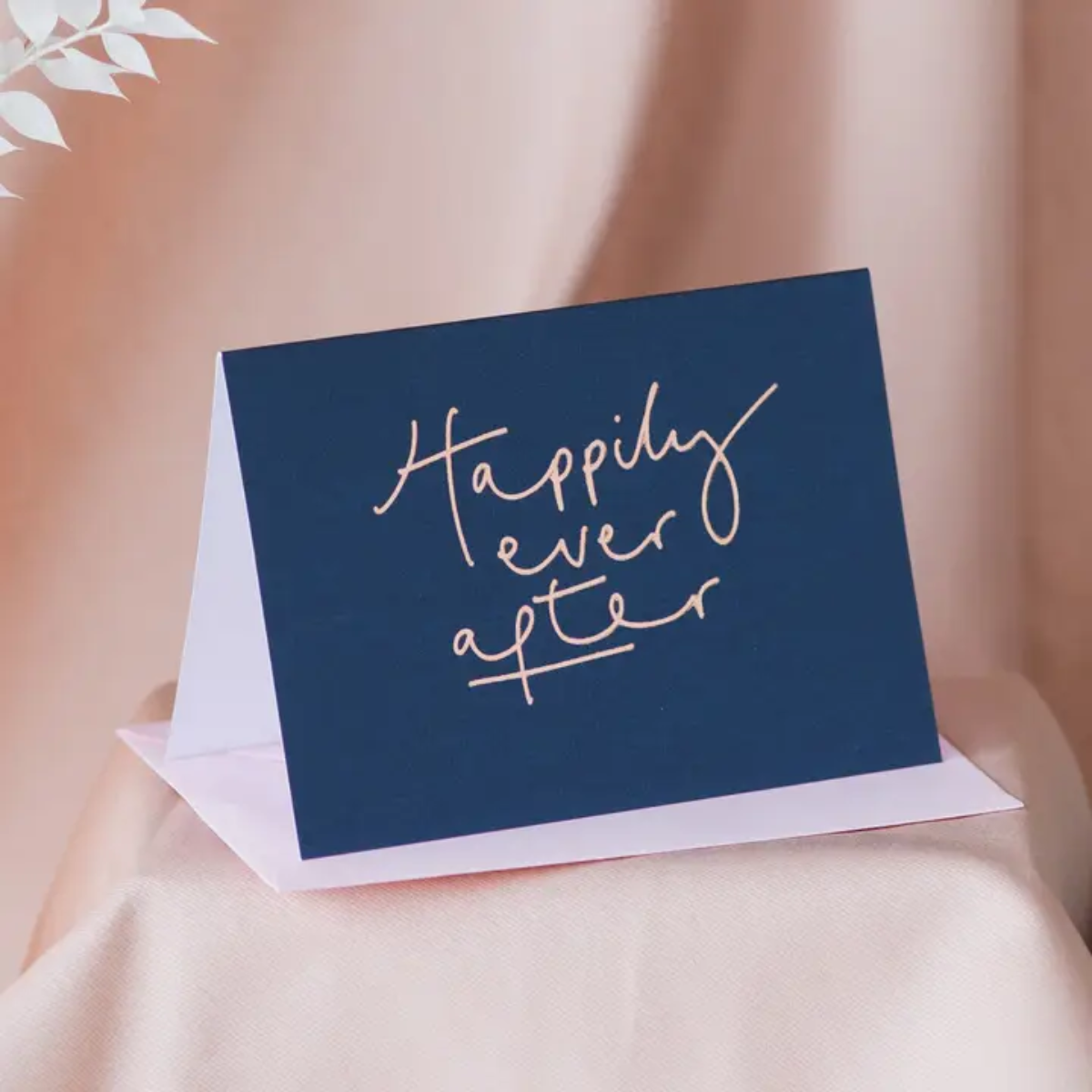 happily ever after blue wedding engagement card by Oh Squirrel