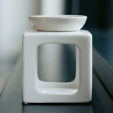Só Soy Square Ceramic White Wax Burner with Removable Dish