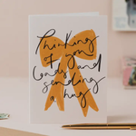 Thinking of you loads and sending a hug, Oh Squirrel greeting card