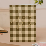 Welcome to the World green gingham card by Oh Squirrel
