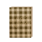 Welcome to the World green gingham card by Oh Squirrel
