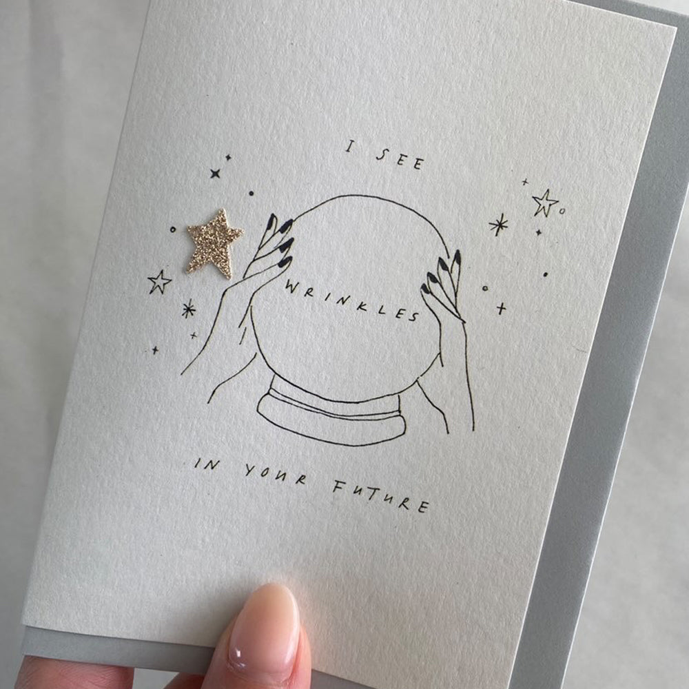 I see wrinkles in your future funny birthday card Só Soy 