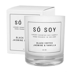 Black Coffee Jasmine and Vanilla Candle by So Soy Hand Poured in Ballymoney