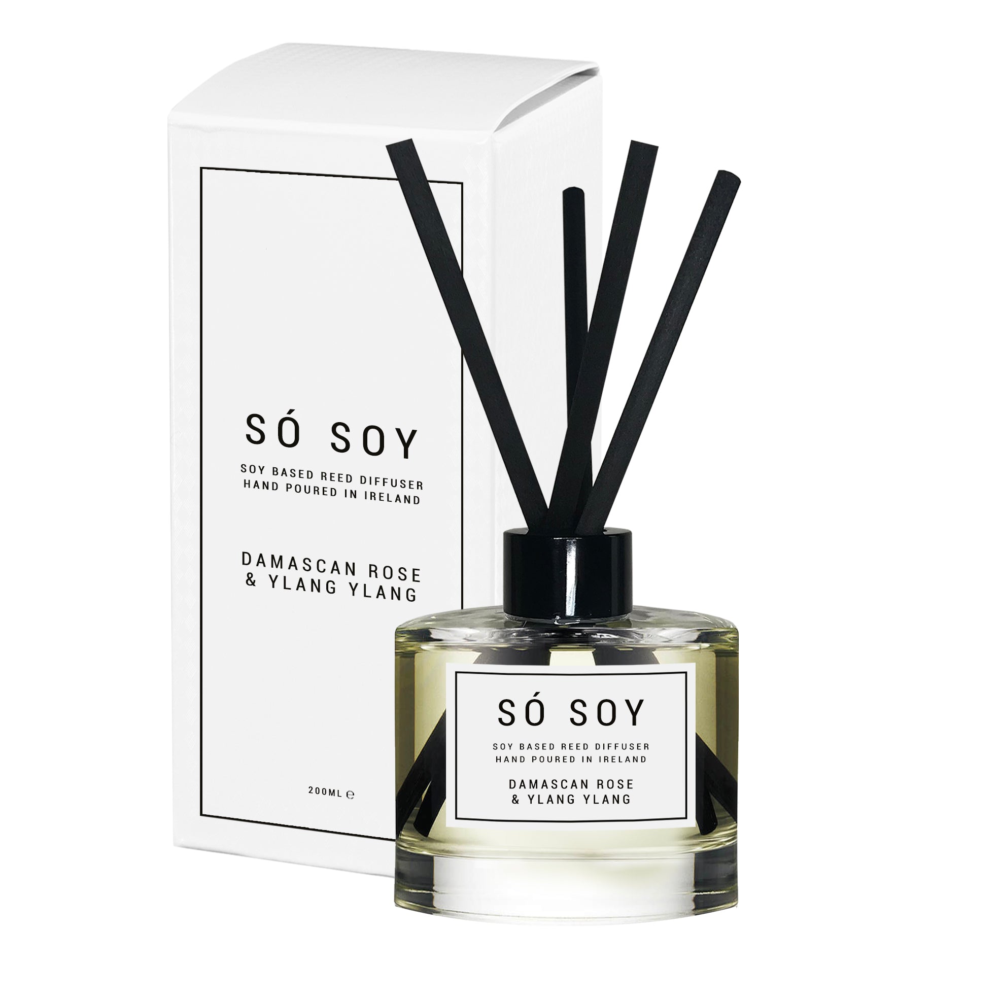 Damascan Rose and Ylang Ylang Reed Diffuser by So Soy Hand Poured in Ballymoney