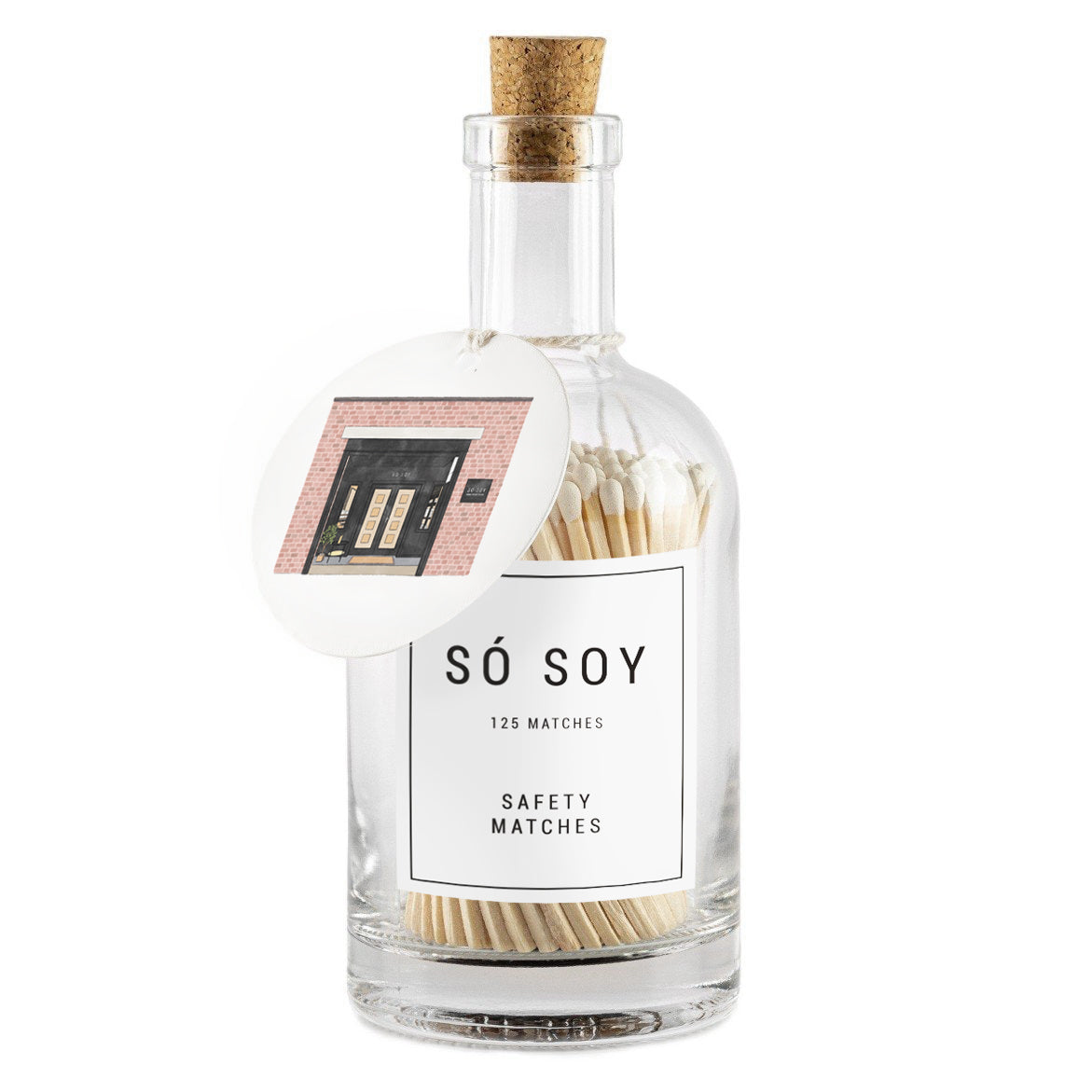 Só Soy Long Handled Safety Matches Glass Jar Bottle White